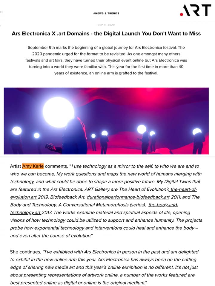 Article image Amy Karle Ars Electronica Art Gallery